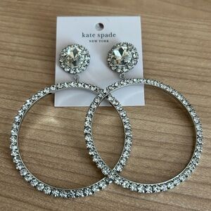 Kate Spade Glitzville Door Knocker Hoop Earrings NWT